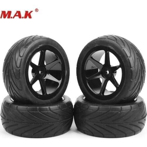 4pcs/set 1/10 Buggy Tires RC Front and Rear Tires and Wheel Rim For HSP HPI 1/10 Buggy Off-Road Racing Car