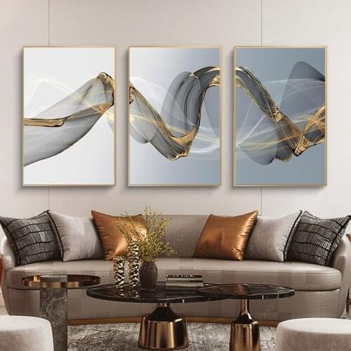 Nordic Abstract Light Luxury Ribbon Posters and Prints Canvas Painting Wall Art Pictures For Modern Living Room Decoration