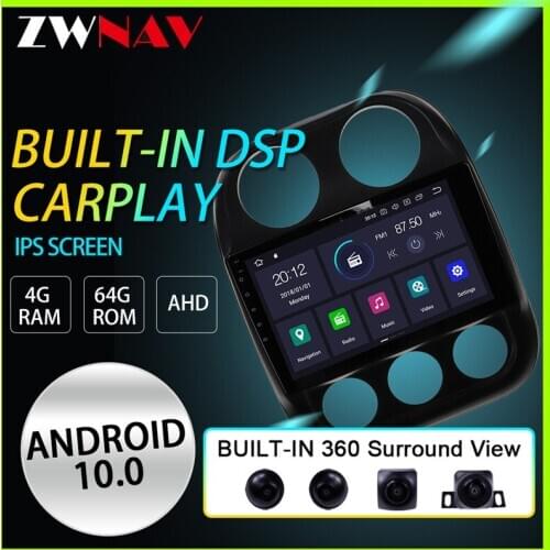 Android 10 Car Radio GPS For JEEP COMPASS 2010-2016 Support DVD car play carplay dsp PX6