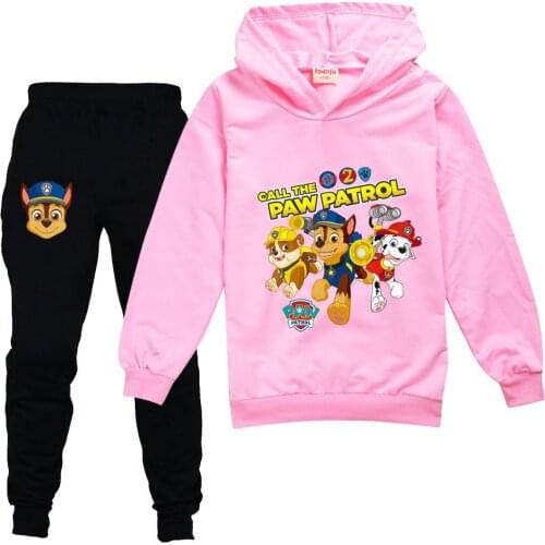 PAW PATROL Spring Autumn Various Colors Girls Kids Hoodie + Pants 2pcs Clothing Set Sweatshirt Trousers Hoody