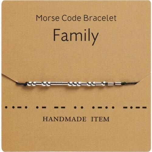 I Love You Morse Code Dainty Beaded Bracelet with Secret Message Jewelry Gift N58F