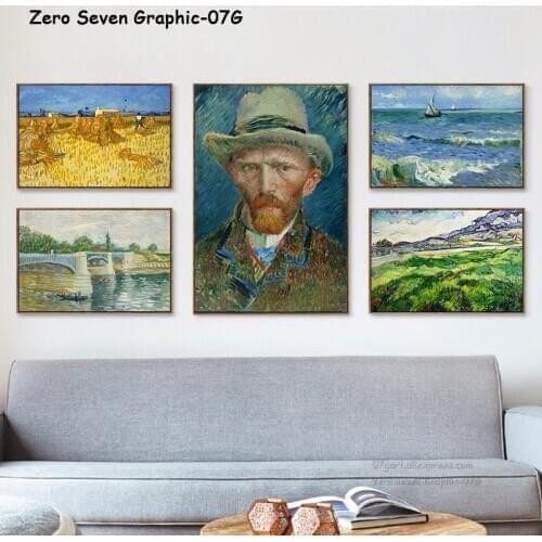 Van Gogh Famous Painting Vincents Bedroom In Arles Canvas Printing Poster Wall Art Collection For Living Room Decor