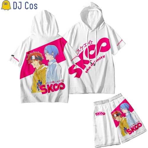 SK8 the Infinity Reki Anime Cosplay Costume SK EIGHT Hooded T-shirt Shorts Hoodie Sweatshirt Summer Beach Short Pants Oversize