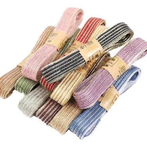 2m 1.5cm Width Natural Burlap Fabric Craft Ribbon Fish Silk Linen Ribbon for Gifts Wrapping Wedding Event Party and Home Decor
