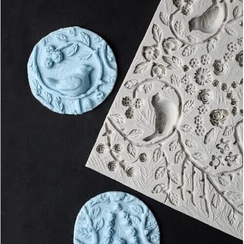Forest Bird Flowers Wedding Mould Silicone Mold Fondant Cake Decorating Tool Gumpaste Sugarcraft Chocolate Forms Bakeware
