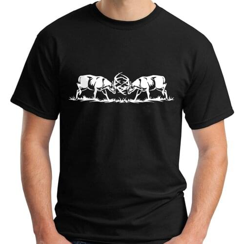 Fashion Fighting Bucks Design T-Shirt. High Quality Cotton O-Neck Short Sleeve Mens T Shirt New S-3XL