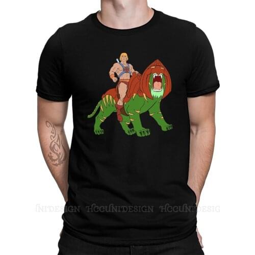 Men T Shirts Anime He-Man and The Masters of The Universe Funny Tee Shirt And Tiger Tribute Short Sleeve T-Shirt Pure Cotton