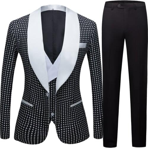 Men Vintage Three piece suit Hot spring mens latest custom design suit groom wedding suit Night Club Singers Prom Party