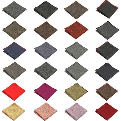Men High Quality Wool Cotton Pocket Square Wedding Party Handkerchief Hanky BWTQN0305