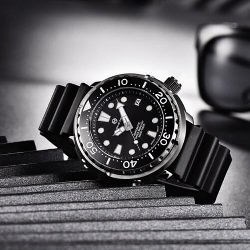 PAGRNE DESIGN New 300M Diving Mechanical Watch Luxury Sapphire Glass Automatic Waterproof Watch Stainless Steel Watch for Men