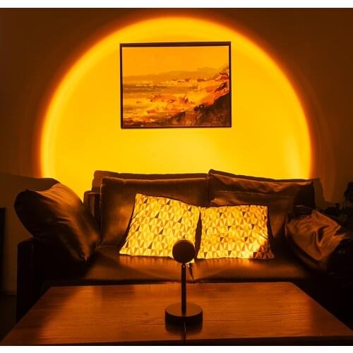 Projection Sunset Light with 180° Rotatable USB Charging Rainbow Modern Bedroom Lamp Live Room Photography Photo Wall Lights