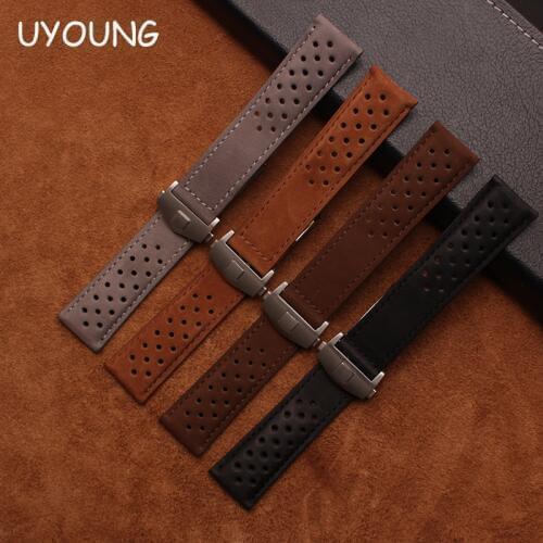 Quality genuine leather watchband 22mm new pattern scrub strap brown watch accessories bracelet