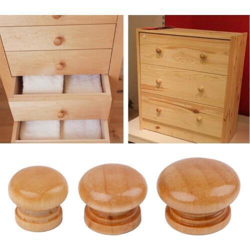 10Pcs/Set Natural Wooden Cabinet Drawer Wardrobe Door Knob Pull Handle Hardware