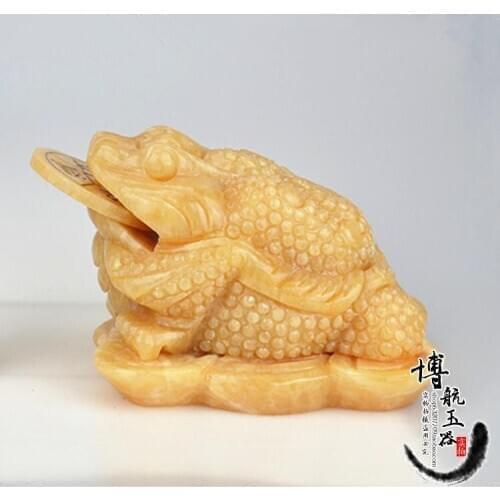 HAND ENGRAVING ARTWORK TOPAZ JADE TOAD ORNAMENTS THREE FOOT GOLD ORNAMENTS ZHAOCAI CICADA TOAD OFFICE ENRICHMENT BUSINESS GIFTS