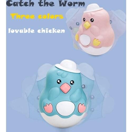 Family Toys Roly-Poly Chick Catch the Worm Animal Feeding Game Small Birds Children Educate Fishing Toy Set Kids Gift Kit
