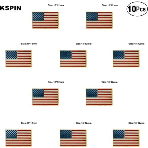 U.S.A Square Lapel Pin Flag badge Brooch Pins Badges 10Pcs a Lot
