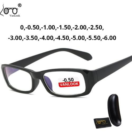 Vanlook Myopia Glasses Women Mens Transparent Eyeglasses Stylish Square Optical Eyewear 0 0.50-1.00-1.50-2.00-4.50-6.00