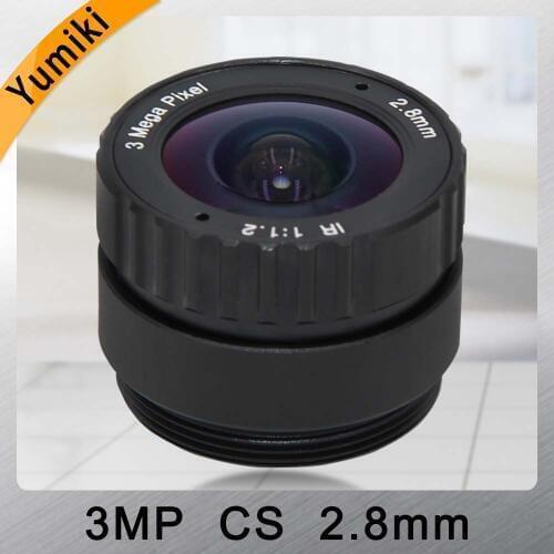 Yumiki 1/2.5" 3MP HD 2.8mm CCTV Lens CS mount IR wide angle 120 degree for Security IP Camera