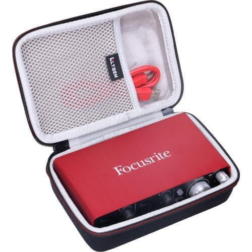 LTGEM EVA Hard Travel Case for Focusrite Scarlett Solo 2i2 (2nd Gen) USB Audio Interface