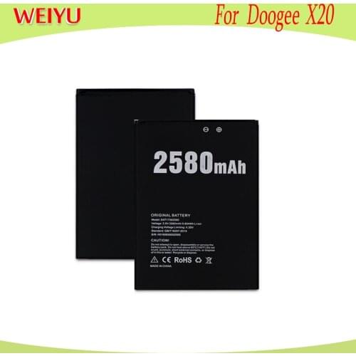 1LOT= 10PCS Battery 2580mAh High Quality battery For Doogee X20 phone Replacement Batteries For Doogee X20 X20L