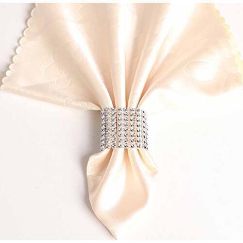 10pcs Diamond Napkin Rings for Wedding Banquet bridal baby shower Gender Reveal Bachelorette party Table Centerpieces Decoration