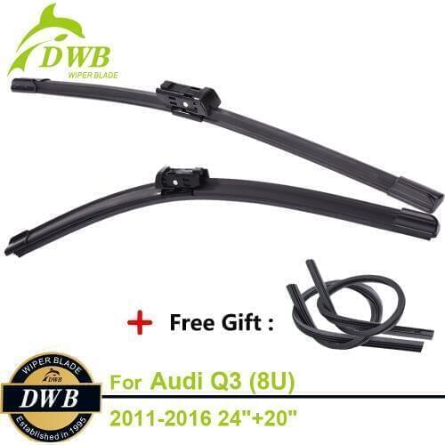 2PCS ECO Wiper Blades for Audi Q3 (8U) 2011-2016 24"+20", Free 2Pcs Rubbers, Premium Rubber Wipers