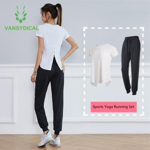 2021 New Running Sports Suit Women Gym Yoga Clothing Set Quick Dry Fitness Training Jogging Workout Sportswear Outfit 2pcs/set