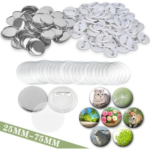 30/50/100Set Blank Badge Pin Button Maker Parts Material Supplies 32MM DIY Button Maker Making Punch Press Machine Material Part