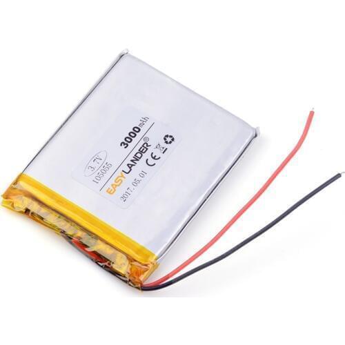 105055 3000mAh 3.7 v battery for GPS vehicle traveling data recorder soft polymer battery pack power bank DIY Tablet pc Ebook
