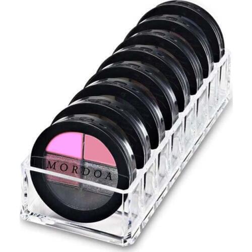 Acrylic Clear and Black Small 8-Compartments Compact Powder Organizer Makeup Organizer Hot Beauty Care Storgae Holder
