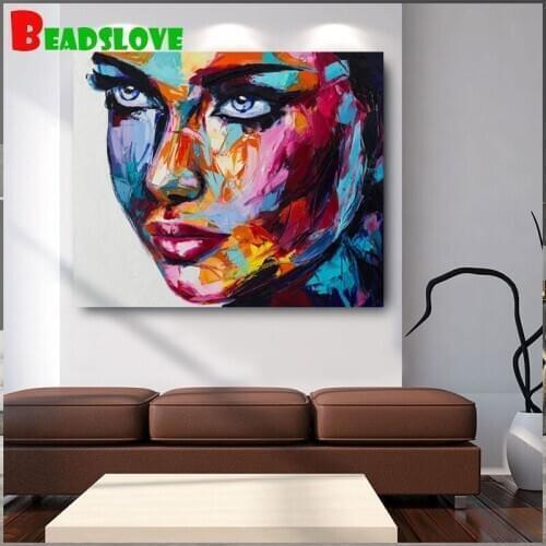 Fantasy Woman Face 5D DIY Diamond Painting Cross Stitch Kit Mosaic Diamond Embroidery Graffiti art Full Square round Drill