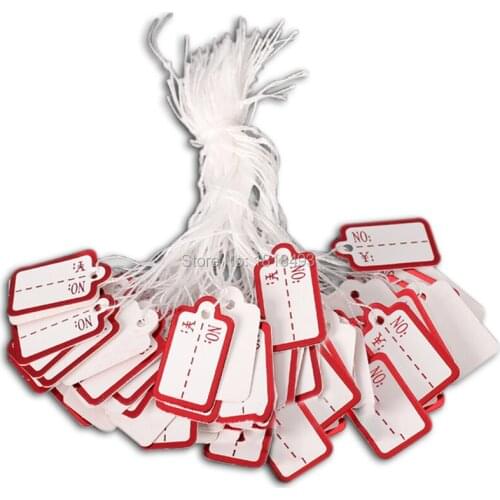 Free shipping wholesales No. Price tag with cord/earring tag/printed label/clothing hang tag/DIY blank paper tag 100 pcs a lot