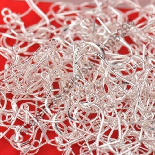 Fast Shipping Handmade 200pcs Shiny 925 Sterling Silver Earring Hook Accessories For Making DIY Jewelry Wholesale
