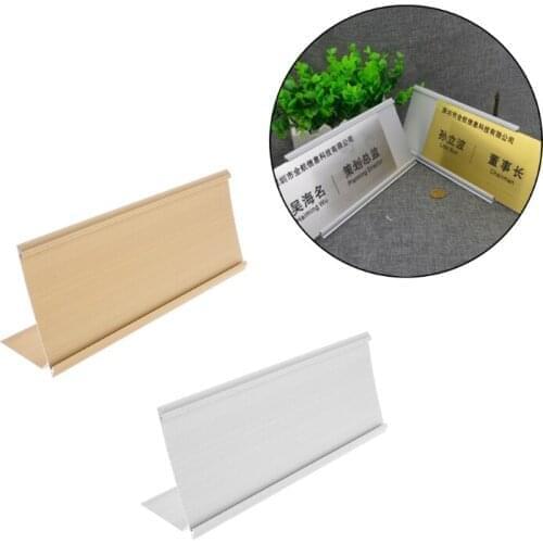 Golden Silver Sign Aluminum Alloy Name Desk Plaque Holder Office School Supply