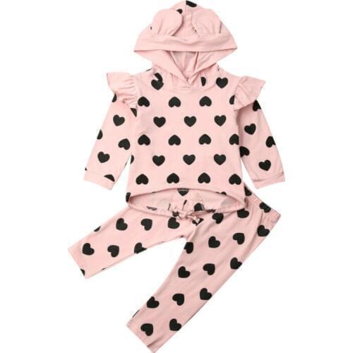 Sweet Child Toddler Baby Girls Kid Top Hooded Pullover Trousers Pants Clothes Support wholesale