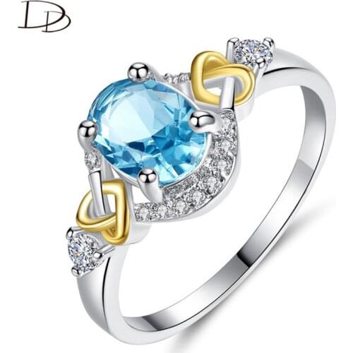DODO Classic Oval Stone Wedding Rings For Women Red / Blue / Green AAA Zirconia Anel Fashion Jewelry Engagement Ring Gifts R298