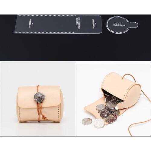 DONYAMY 1 Set DIY leather craft Mini bag Small coin purse sewing pattern acrylic template