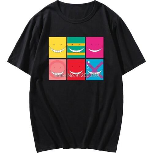Kawaii Q Version Assassination Classroom Anime Short Sleeve T-shirt Men Women Korean Fashion Tshirt Male Top Black Basic T Shirt