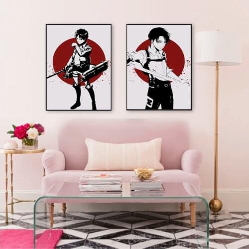 Art Canvas Painting Baby Pictures Wall Paintings Attack On Titan Eren Jaeger Levi Ackerman Anime Posters And Prints Wall