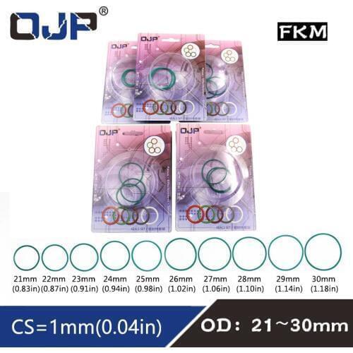 3PC Fluorine rubber Ring FKM ORing Kit OD21/22/23/24/25/26/27/28/29/30*CS1mm Sealing Washer Gaskets Oil Ring Corrosion resistant
