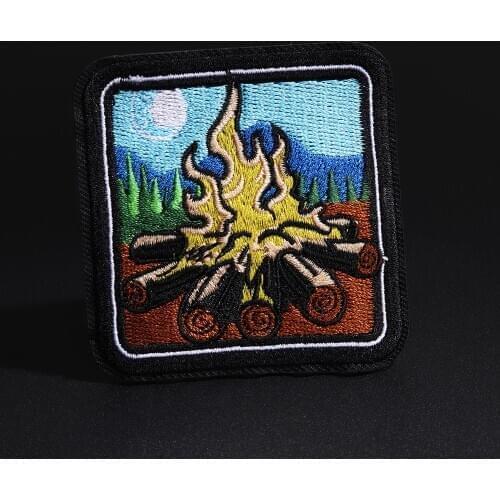 Cartoon Field camp, firewood pile Iron on Patcheswholesale Clothing diy Embroidered badges Applique Clothing accessories