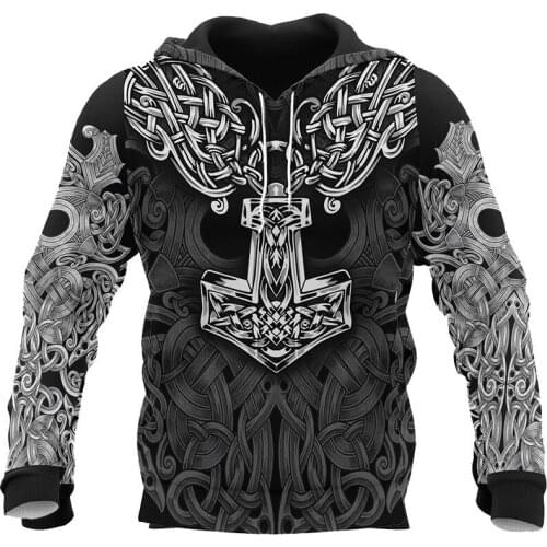 Men clothes 2021 Viking symbol odin Tattoo 3D Print Hoodie and Sweatshirt Harajuku Fashion hoodies Unisex Casual Jacket hoodie