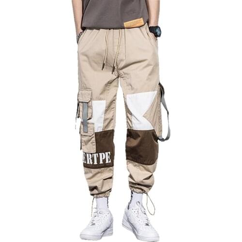 Men Harajuku Pant Drawstring Sweatpants 2021 Autumn Streetwear Casual Cargo Joggers