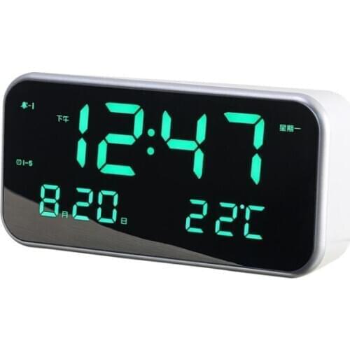 Music Mirror Led Alarm Clock Weather Station Simple Multifunctional Color Digital Led Clock Rechargeable Unique Homedecor II50NZ