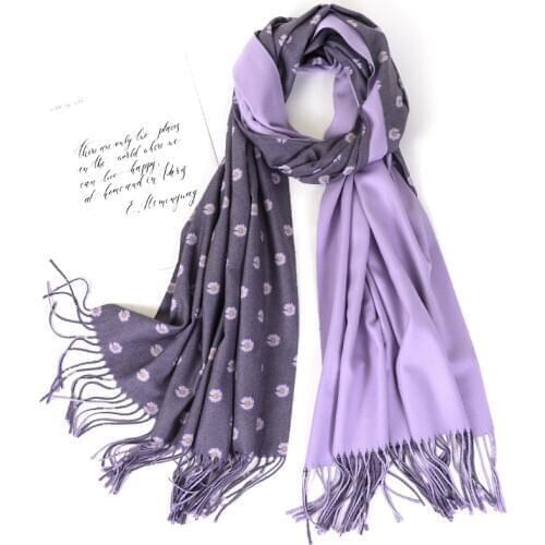 2020 New Winter Warm Cashmere Scarves Flower Pattern Pashmina Bandana Long Tassels Women Thicken Wraps and Shawls Female Foulard