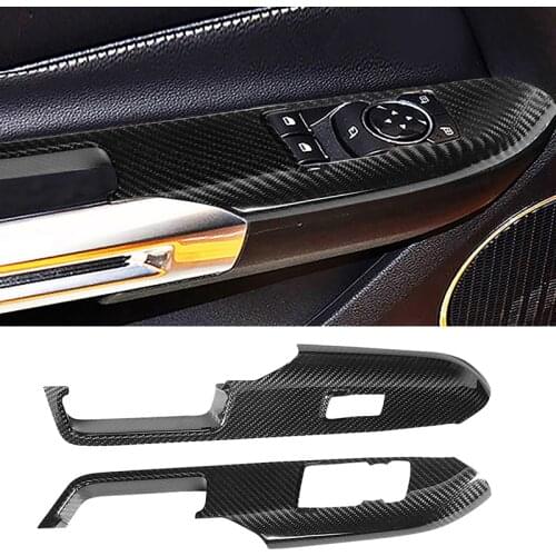 For Mutang Car Window control panel Carbon Fiber Car Door Switch Panels Cover Fit ford mustang 2015-2021 car Accessories