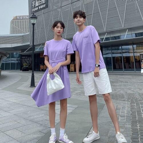Couples dress summer 2021 new dress short sleeve T-shirt a skirt a dress couples clothes couples clothing