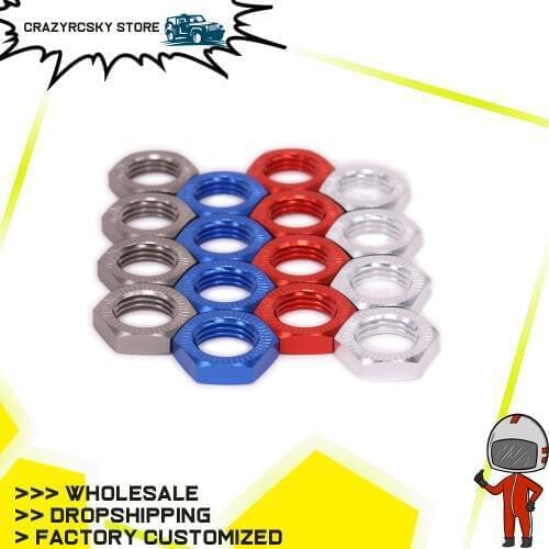 RCAWD 4PCS 17mm Wheel Hex Adapter Nut Thread Pitch 1.25mm For Some RC Hobby Model Car Hobao N10219 Wheel Nut 1/8