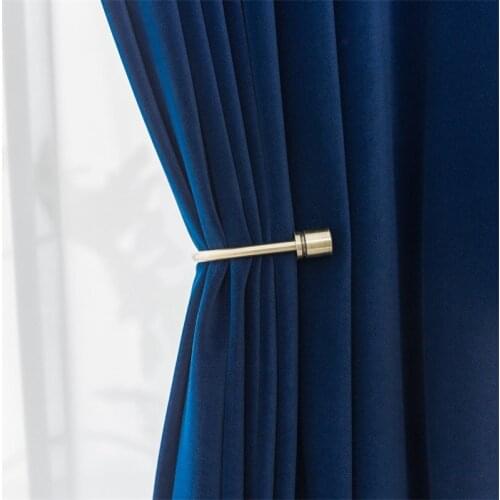 Modern Curtains Australian Wool Velvet Deep Blue Curtains for Living Room Bedroom Nordic Solid Curtain Treatment Home Decoration