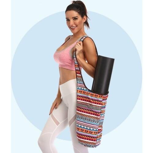 Yoga Mat Bag Casual Fashion Canvas Yoga Bag Backpack With Large Size Zipper Pocket Fit Most Size Mats Yoga Mat Tote -8